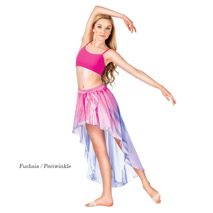 Watercolour Hand Painted Hi-Lo Pull-On Skirt ウォーターカラー ハイロー プルオンスカート 【大人】