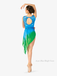 Watercolour Hand Painted Asymmetrical Lyrical Skirt ウォーターカラー アシンメトリカル リリカルスカート 【大人】