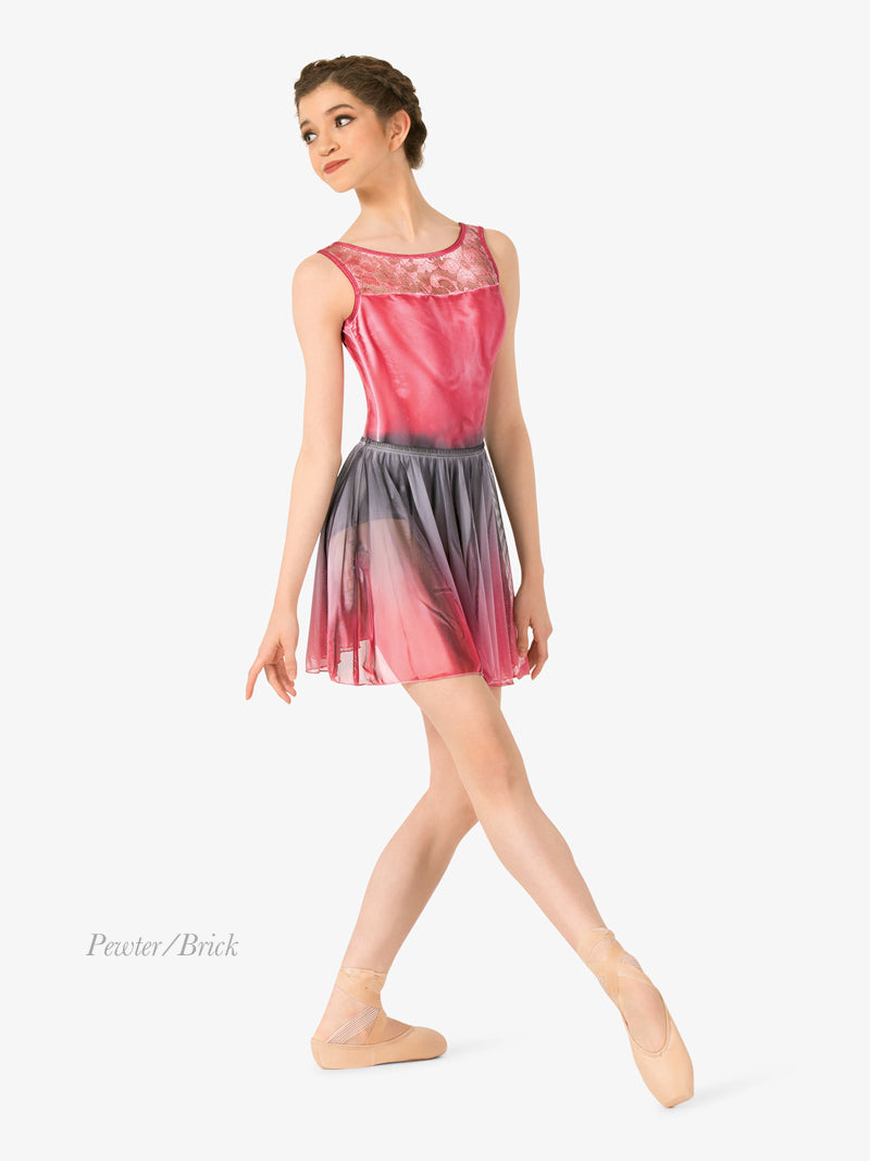 Watercolour Hand Painted Pull-On Ballet Skirt ウォーターカラー