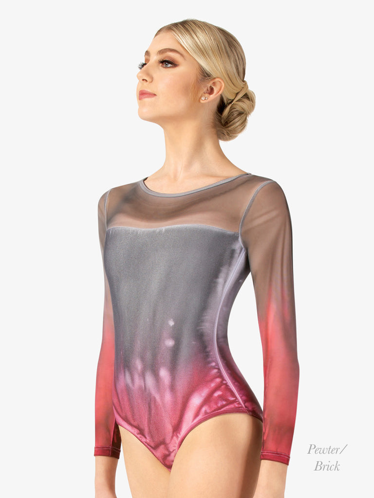 Watercolour Hand Painted Long Sleeve Leotard ウォーターカラー ハンドペイント長袖レオタード 【大人】